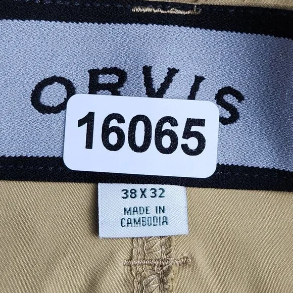 Orvis Pants Mens 38X32 Tan Straight Leg Cargo Water Resistant Stretch Outdoor - Picture 9 of 12